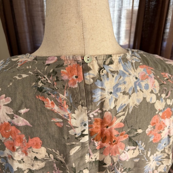 J. Jill Linen Caraway Fresh Bloom Floral Dress - Picture 13 of 16